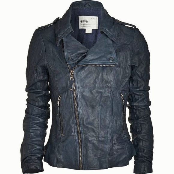 Ever Jackets & Blazers - ❌SOLD❌ EVER LANGDALE LEATHER JACKET NAVY